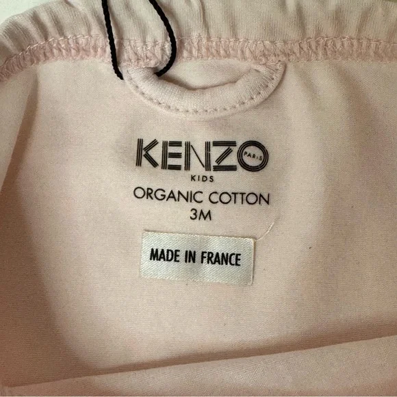 NWT KENZO Baby Girl Tiger Logo Leggings Light Pink Organic Cotton Size 3M - Picture 3 of 13
